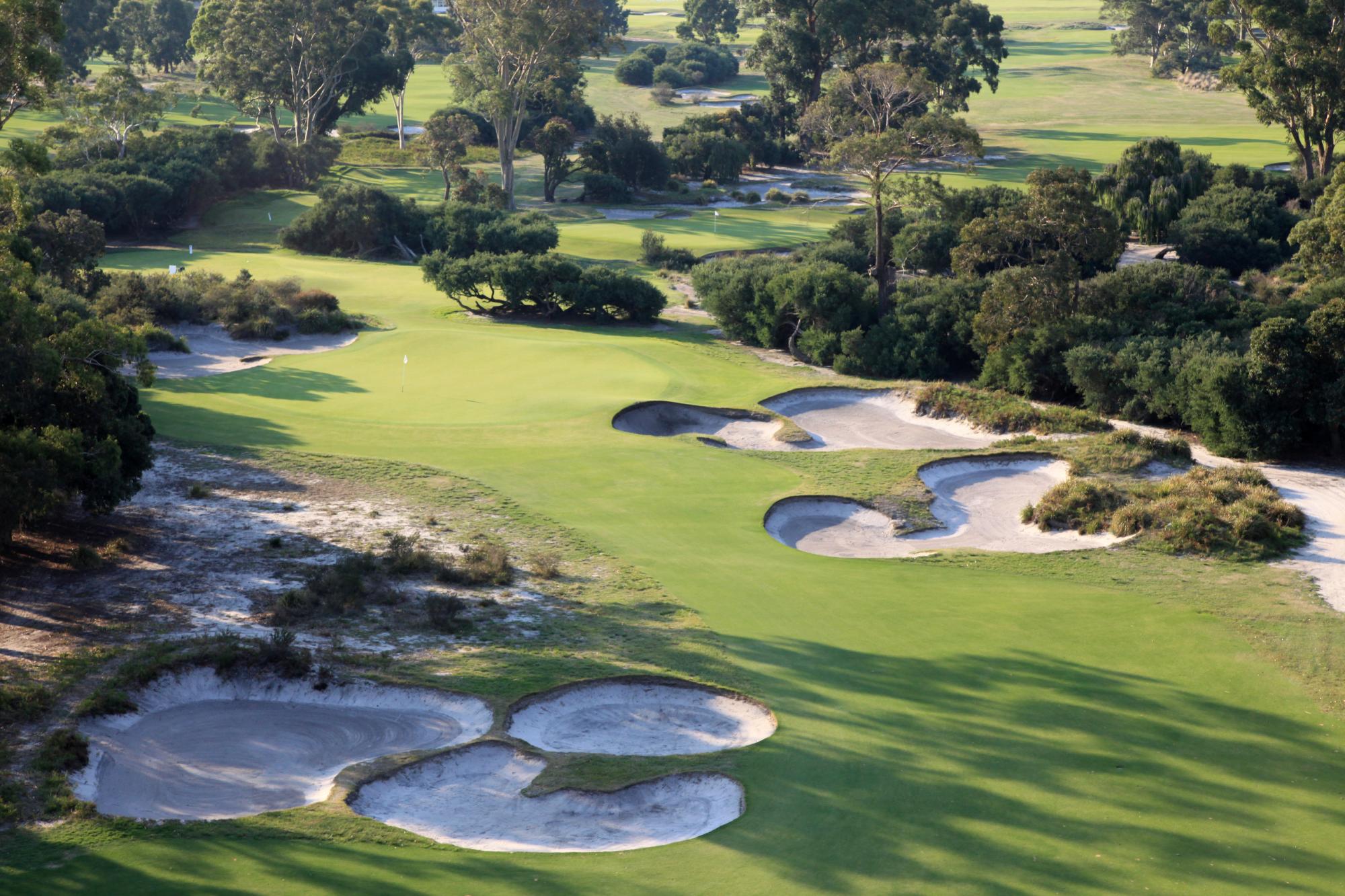 White bunkers at Kingston Heath
